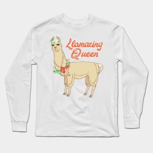 Llamazing Queen - Cute Llama Long Sleeve T-Shirt